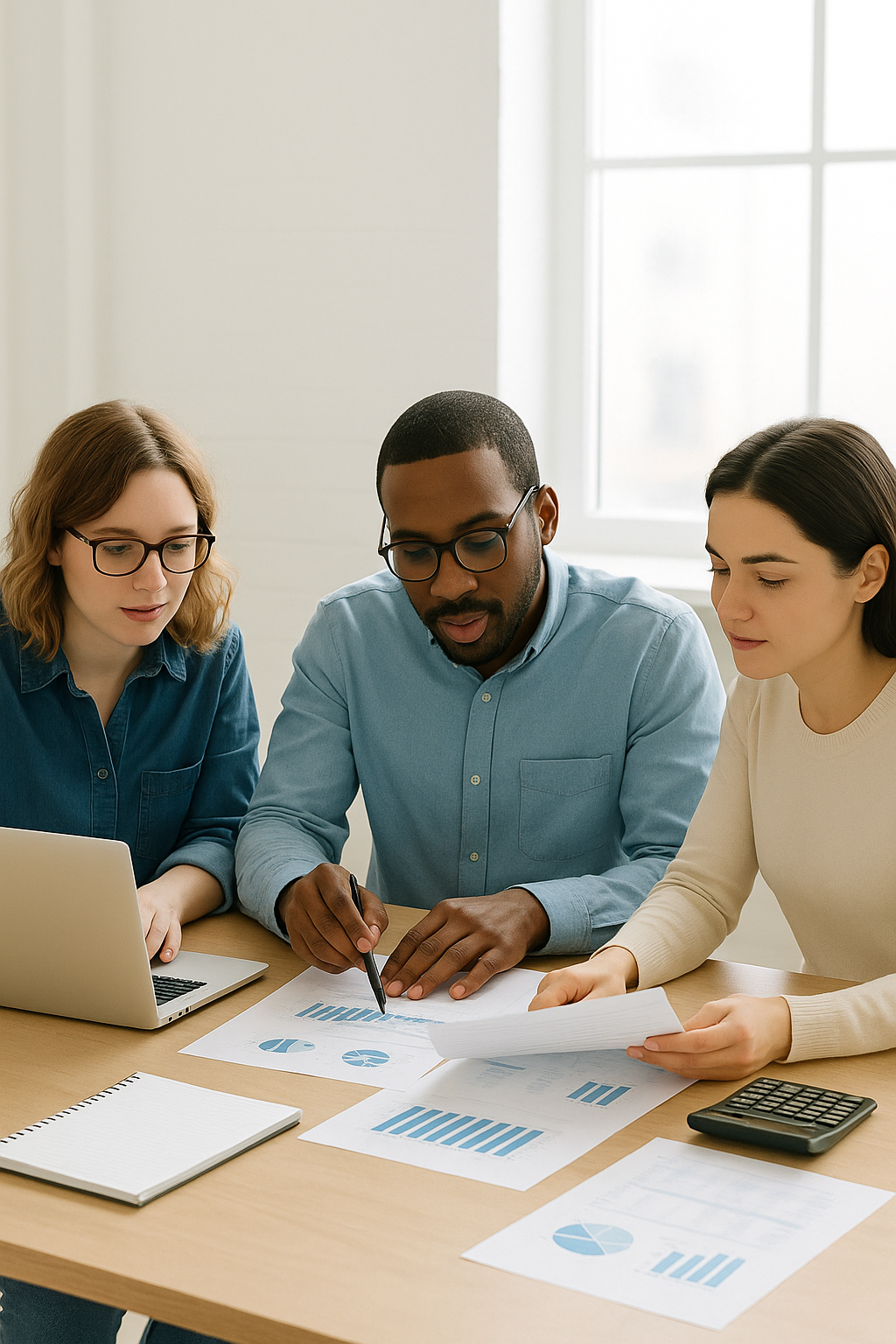 Accountants Working on Creating a Profit and Loss Statement
