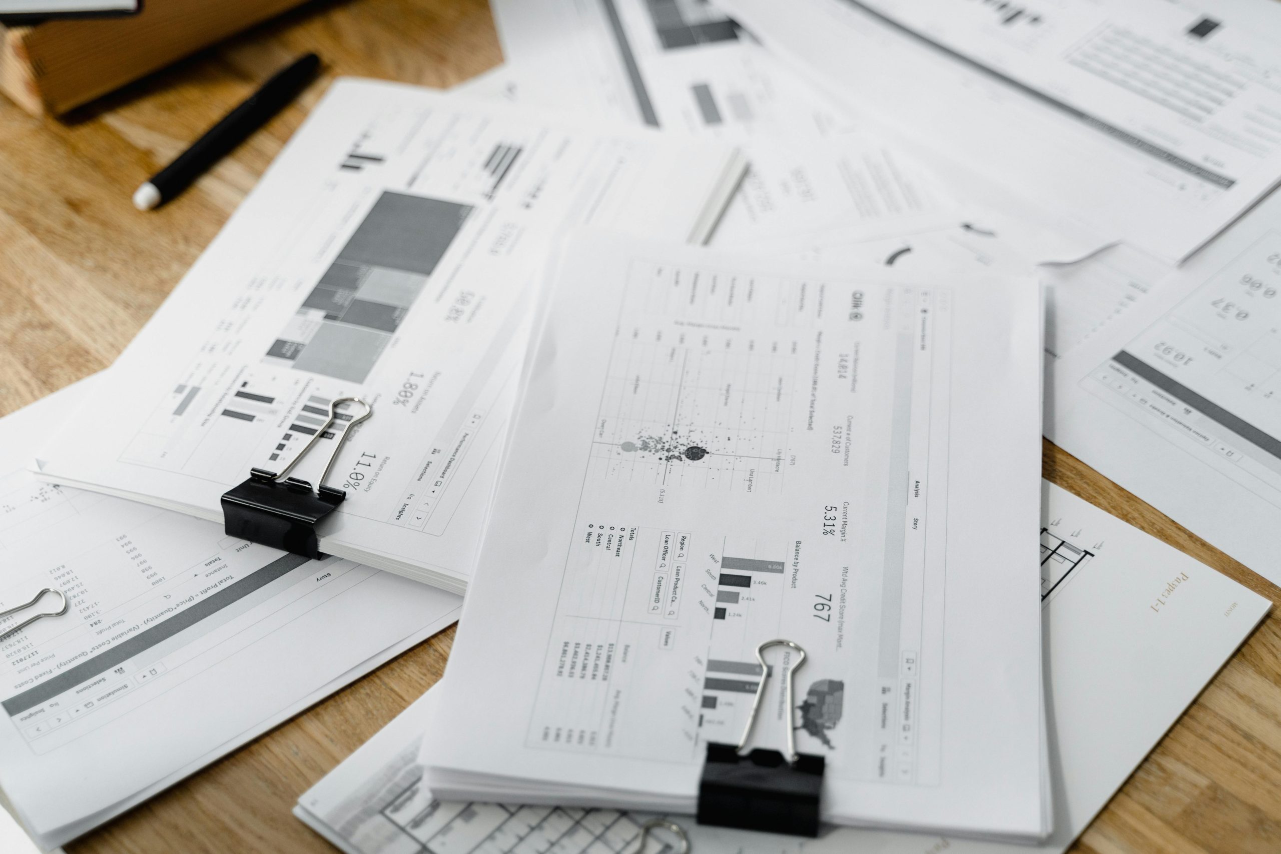 Stack of financial documents